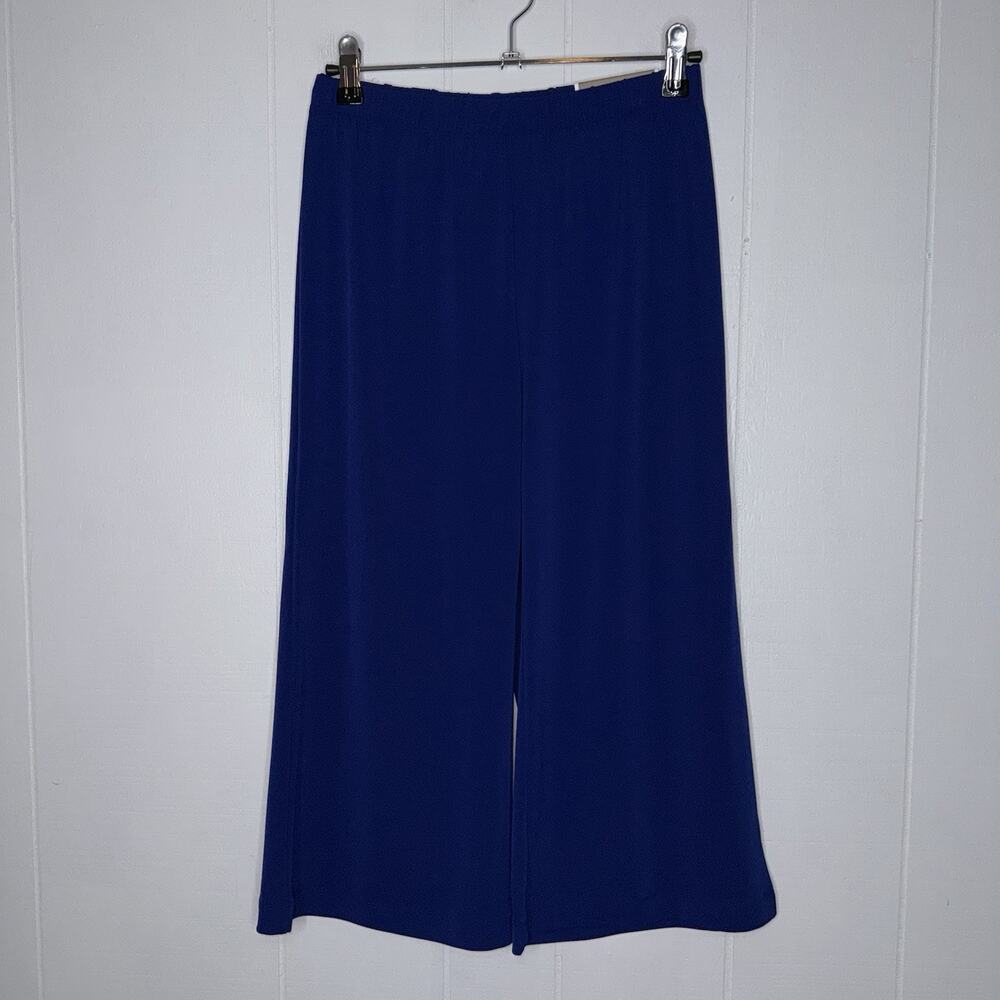 Chico’s Women’s Ultimate Fit Knit Crop Pants Wide Leg Blue Size 00P, XSP NWT